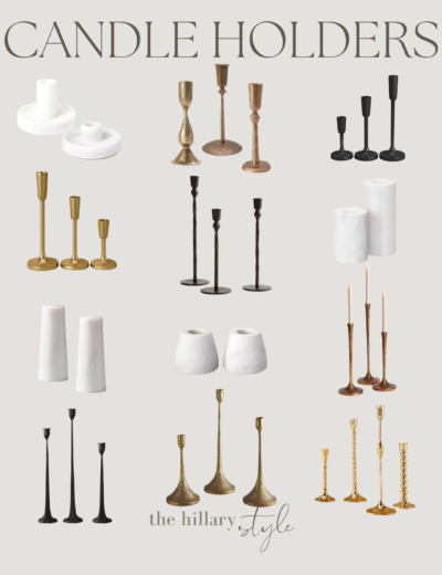 Assortment of decorative candle holders.