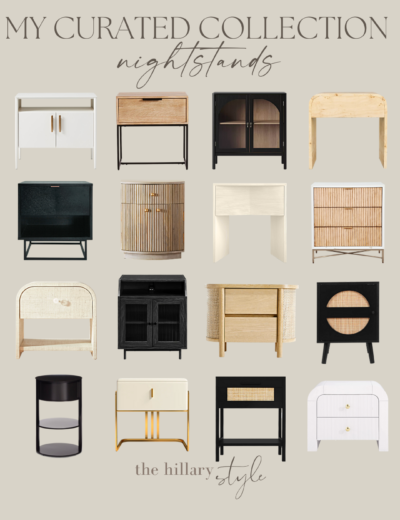 Collage of various bedside tables.