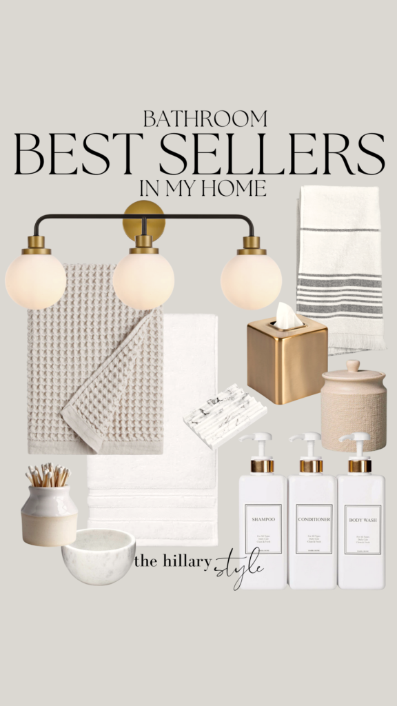 Bathroom bestsellers in a modern home.