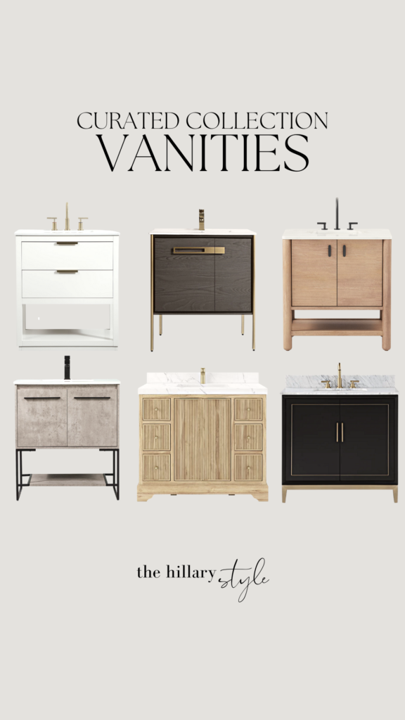 Six bathroom vanity cabinet styles.