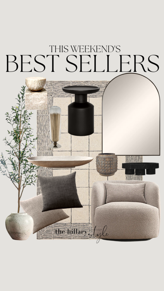 Home decor bestsellers featuring a chair and rug.