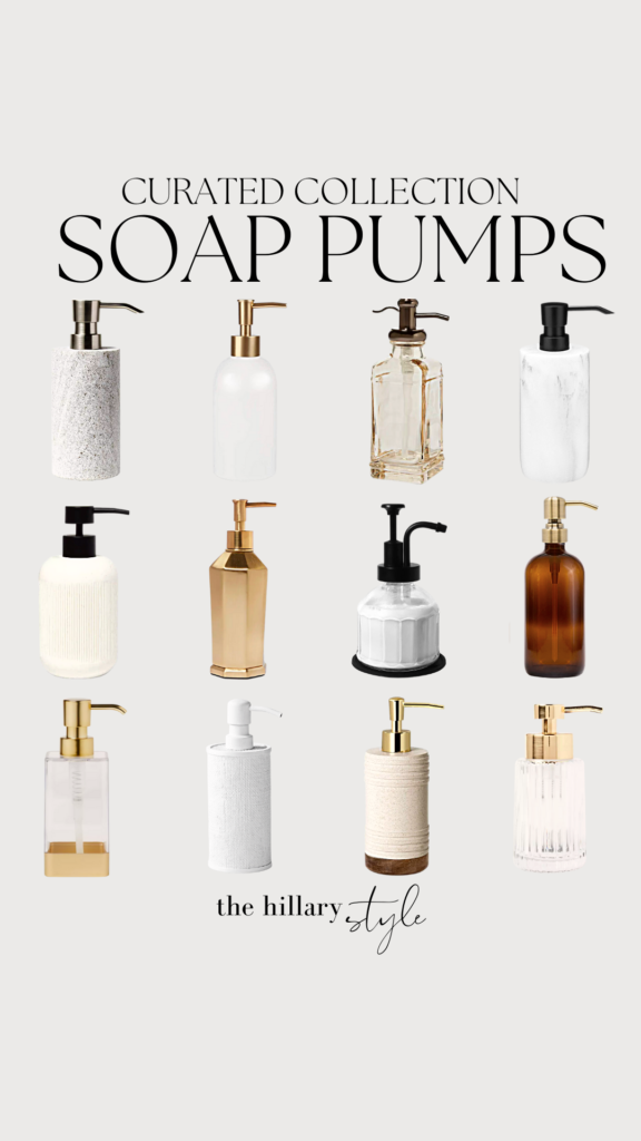 Collection of stylish soap pumps.