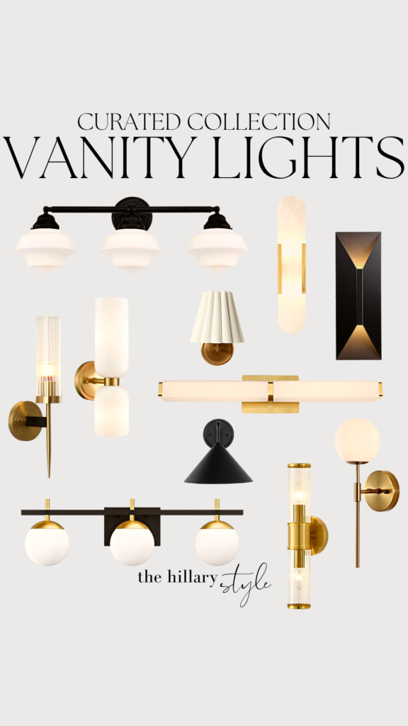 Collection of modern vanity lights.