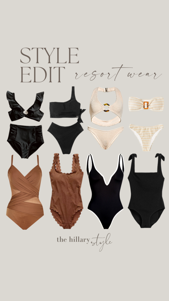 Swimsuit styles for resort wear.