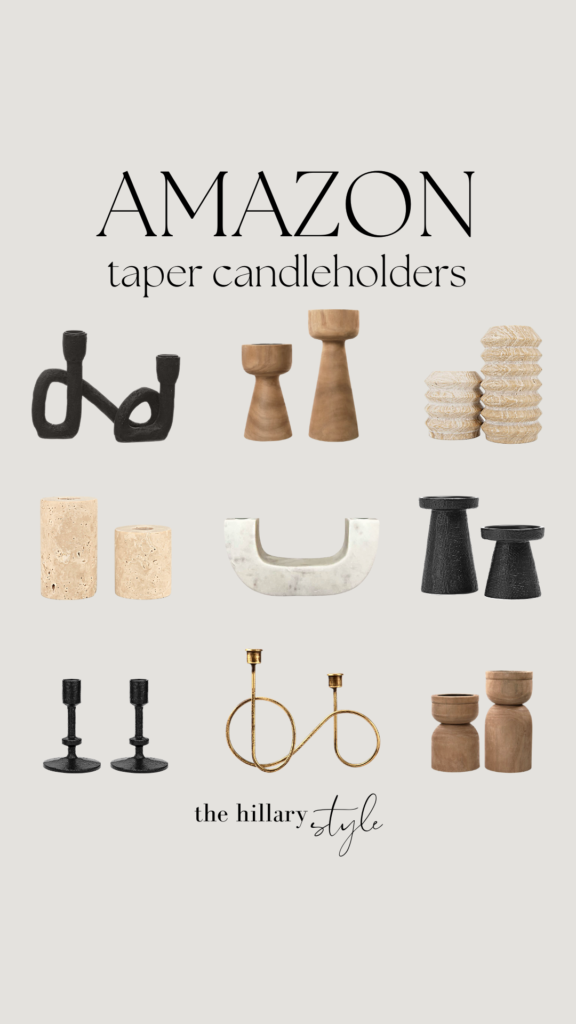 Amazon taper candle holder collection.