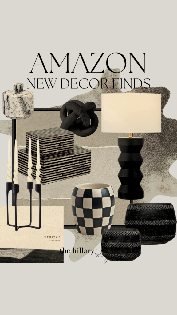 Amazon home decor finds with black and white accents.