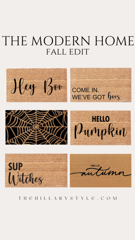 Modern home fall welcome mats.