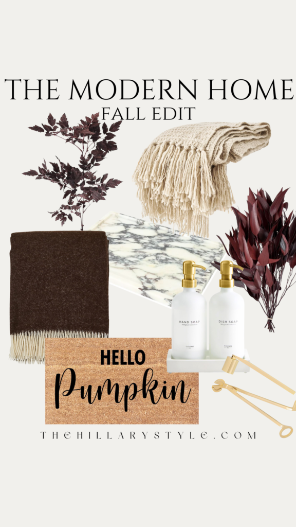 Fall home decor with a pumpkin doormat.