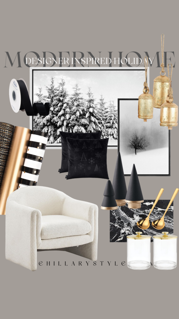 Modern home decor with gold accents.