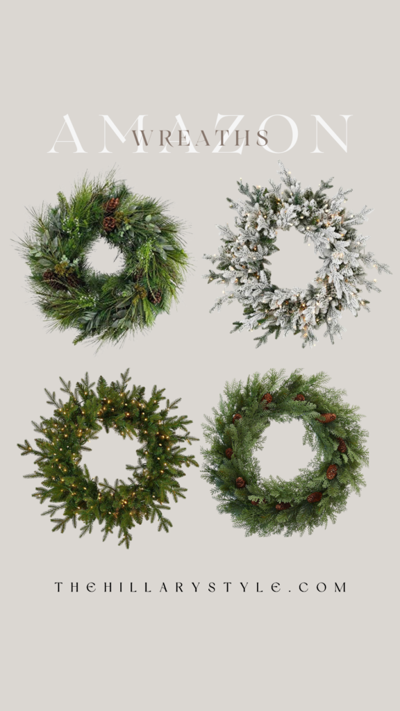 Four different Christmas wreaths.