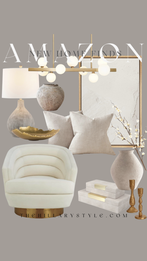 White chair and gold accents in a modern room.