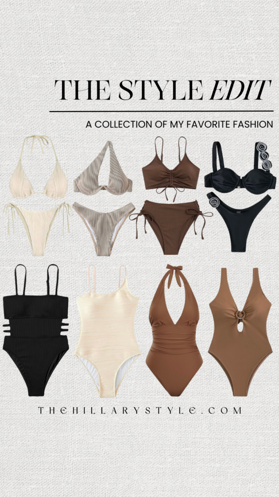 Collection of stylish swimwear for women.