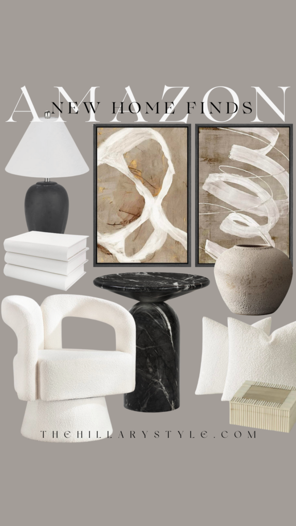 Amazon home decor with white chair and table.