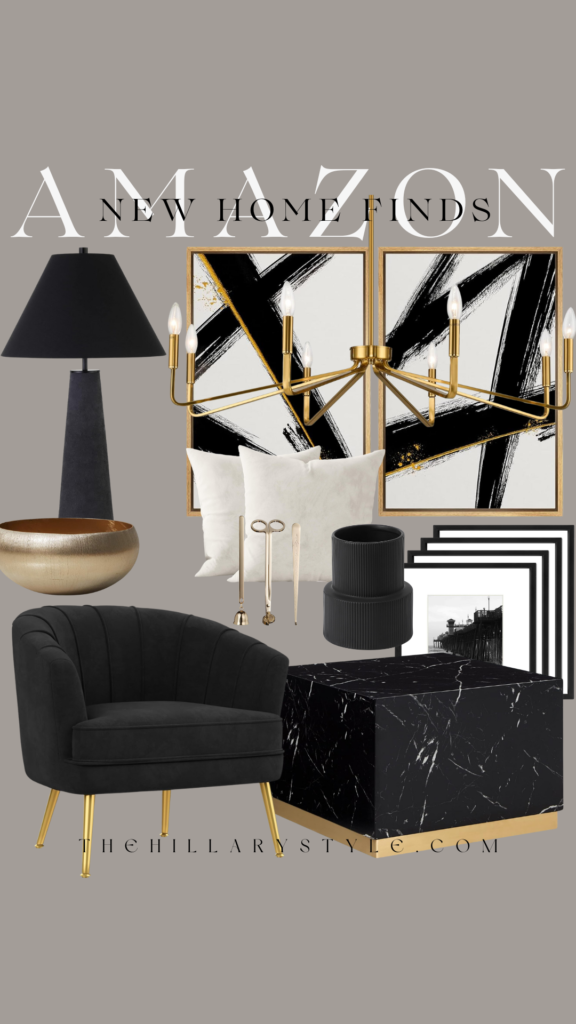 Black velvet armchair and gold decor.