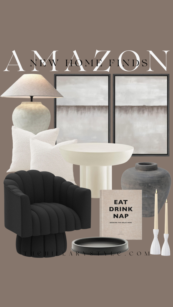 Amazon home decor finds with black chair.