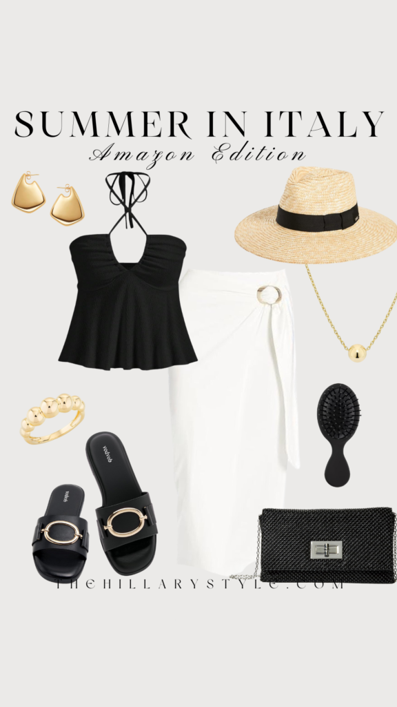 Summer in Italy outfit with accessories.