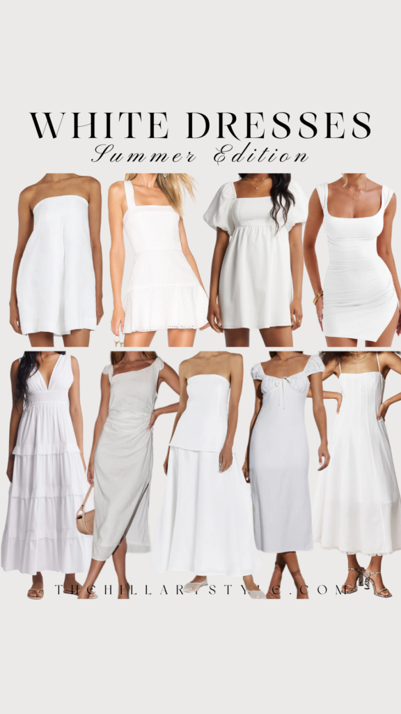 White summer dresses for women.