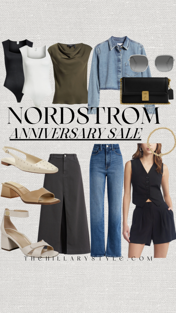 Nordstrom anniversary sale fashion collage.