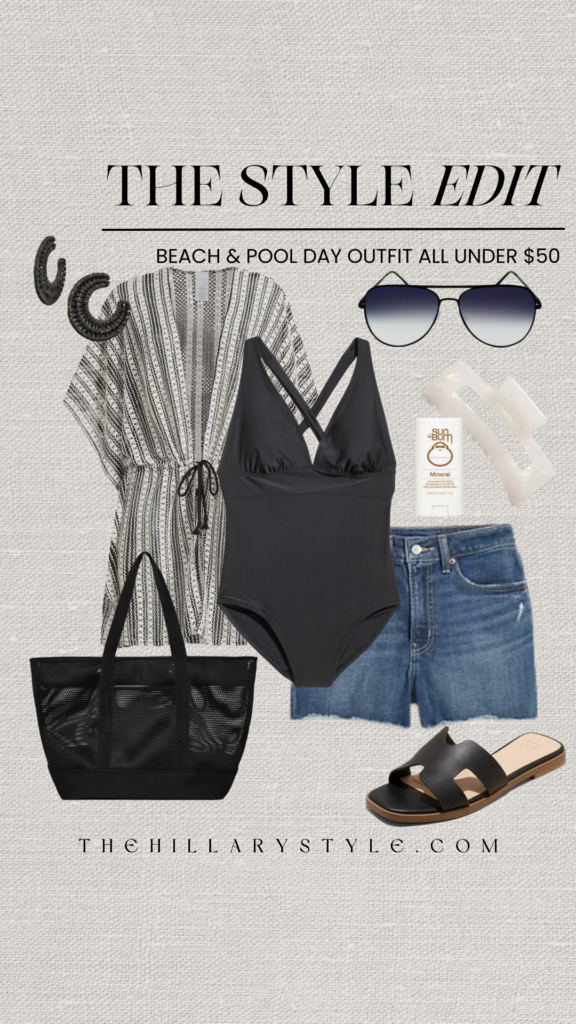 Beach and pool day outfit under $50.